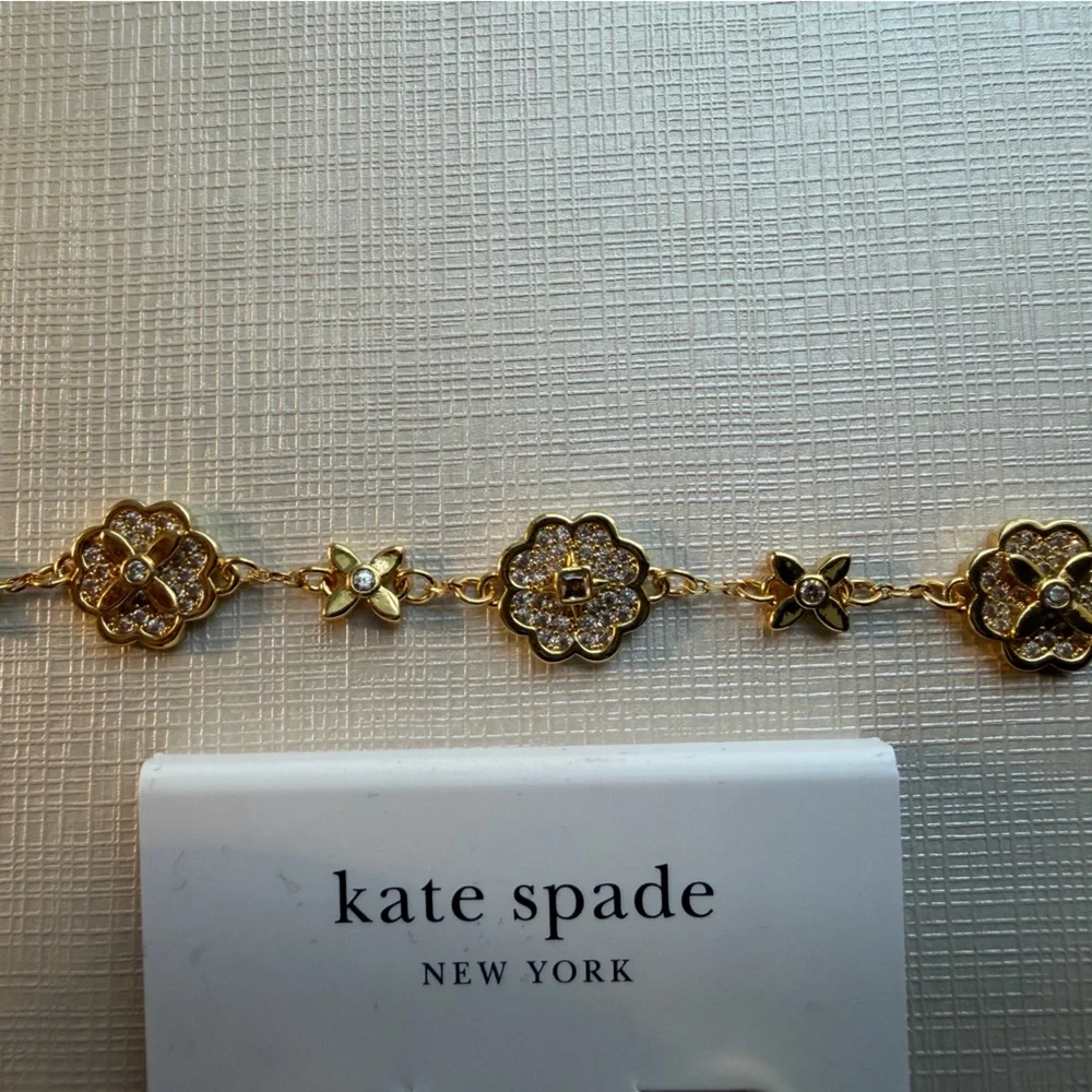 Kate Spade Gold Floral Earrings and Bracelet Set - Picture 3 of 3